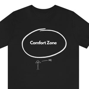 Camisa fora da minha zona de conforto, presente para mulheres, presente para ela, presente para homens, presente para ele, camisa da zona de conforto