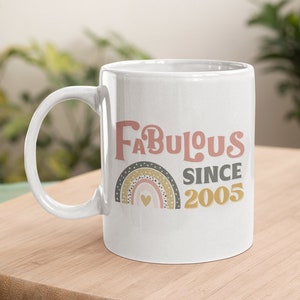 Cadeau 18e anniversaire pour elle, Mug d&#39;anniversaire, Mug à café, Mug à thé, Cadeau 18e anniversaire pour fille, Cadeau 2005, Mug 18e anniversaire pour elle