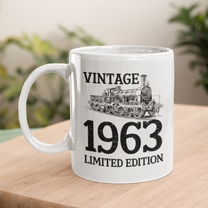 61st Birthday Gift For Men, Train Gifts For Dad, Train Gifts, Train Mug, 11oz Mug, Coffee Mug Gift, 1963 Gifts For Men, Railway Gifts