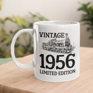 68th Birthday Gift For Men, Train Gifts For Dad, Train Gifts, 1956 Train Mug, Train Retirement Mug Gift, 1956 Gifts For Men, Railway Gifts