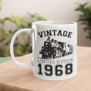 55th Birthday Gift For Men, Train Gifts For Dad, Train Gifts, 1968 Train Mug, 11oz Mug, Coffee Mug Gift, 1968 Gifts For Men, Railway Gifts