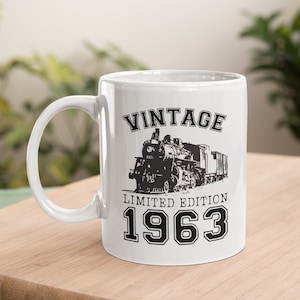 60th Birthday Gift For Men, Train Gifts For Dad, Train Gifts, Train Mug, 11oz Mug, Coffee Mug Gift, 1963 Gifts For Men, Railway Gifts