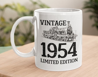 70th Birthday Gift For Men, Train Gifts For Dad, Train Gifts, 1954 Train Mug, Train Retirement Mug Gift, 1954 Gifts For Men, Railway Gifts