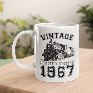 56th Birthday Gift For Men, Train Gifts For Dad, Train Gifts, 1967 Train Mug, 11oz Mug, Coffee Mug Gift, 1967 Gifts For Men, Railway Gifts