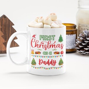 Christmas Pregnancy Mug Gift, First Christmas As A Daddy, New Daddy 2023 Xmas Gift, Baby Shower Gifts For New Dad, Pregnancy Announcement