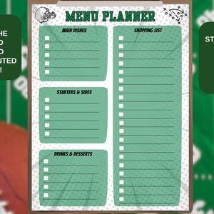 Football Game Watch Party Planner Printable, Tailgate Party Checklist, Menu & Guest Tracker, Trash Talk Notes, Funny Host Gift