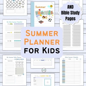 Kinder Wochenplan | Bibelleseplan | Kalender Stundenplan | Routine | Checkliste | Habit Tracker | Wunschliste | Sommer Reise | Organisieren