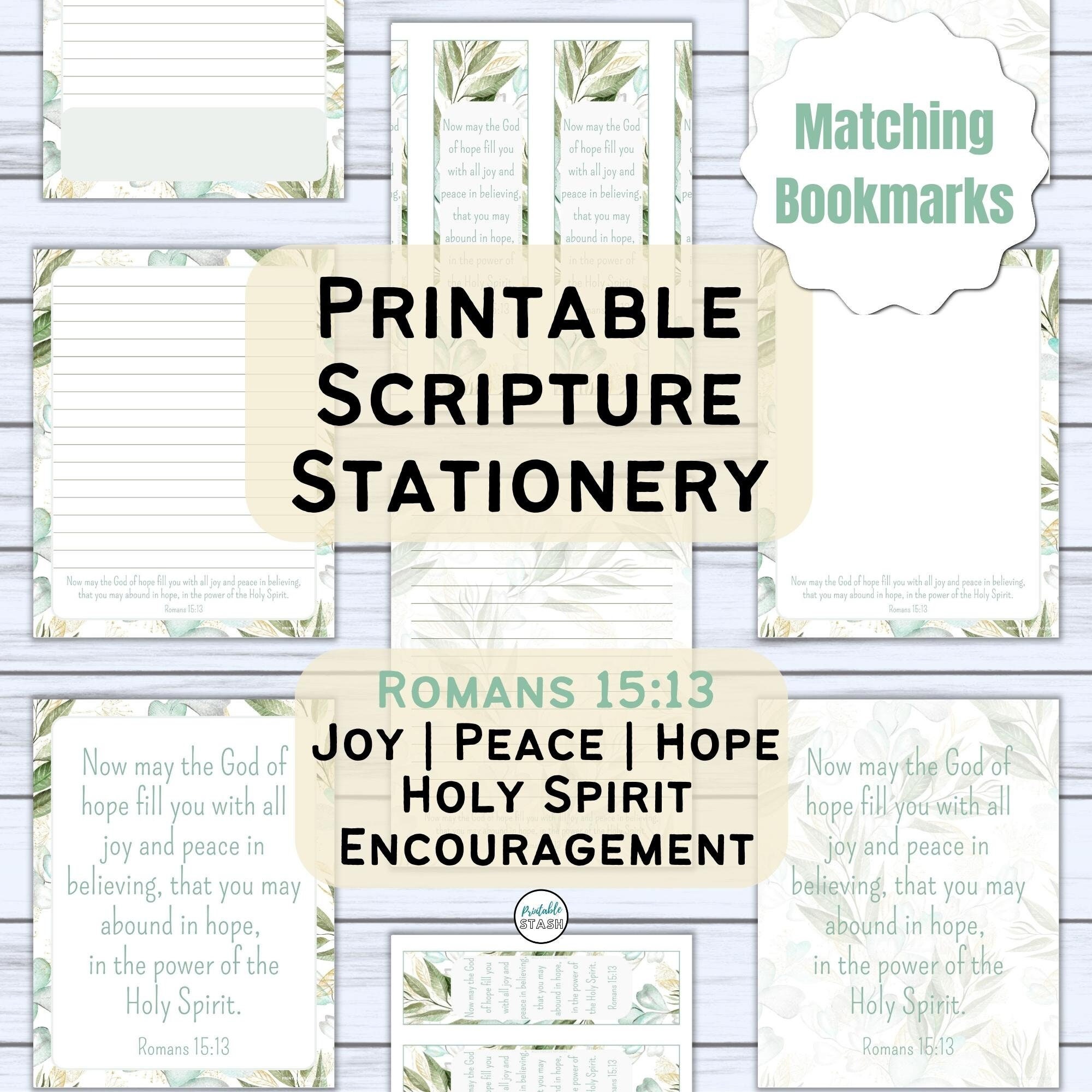 Printable Stationery Scripture Stationery Set Christian Writing Paper ...