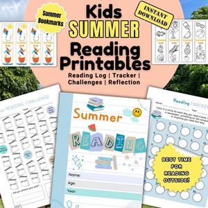Lesung Sommer Printables | Leselogbuch | Buch Tracker | Lese Herausforderungen | Buchinfo | Leselogbuch für Kids