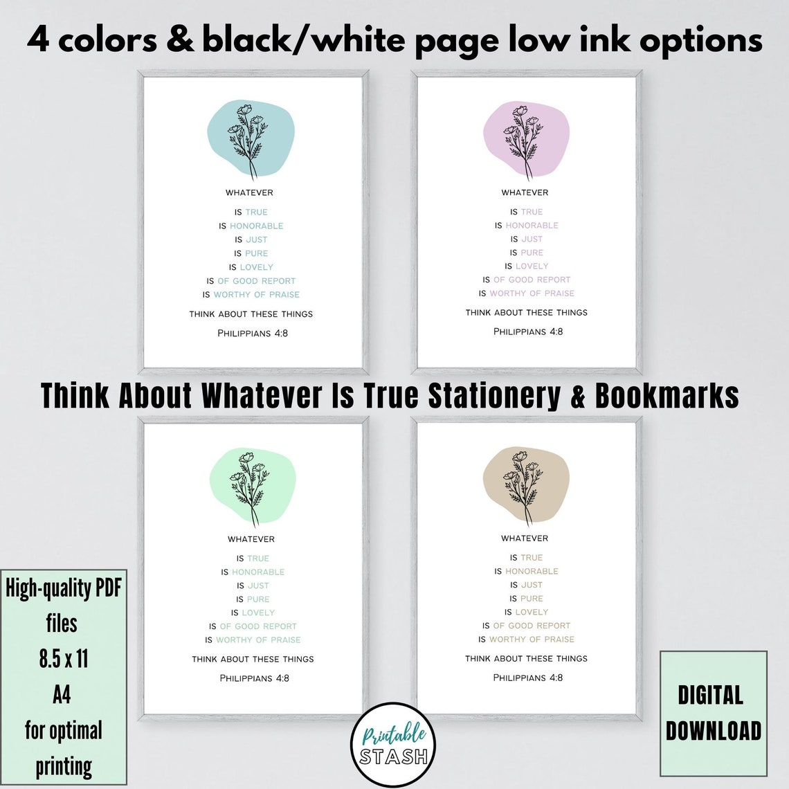 Printable Stationery Christian Stationery Set Writing Paper Notes Page ...