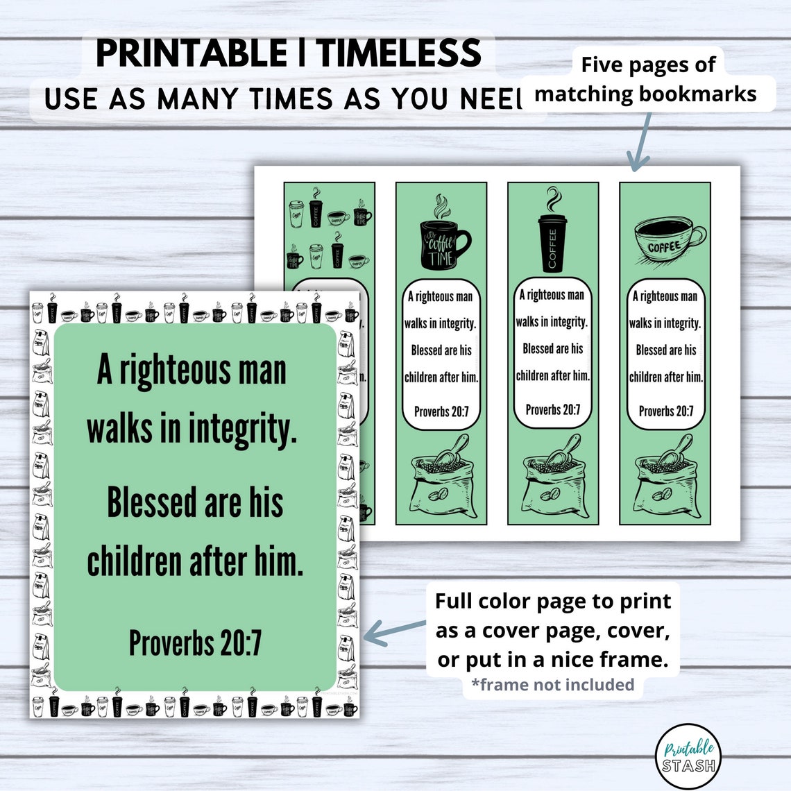 Fathers Day Printable Printable Stationery Proverbs Scripture &amp; Coffee ...