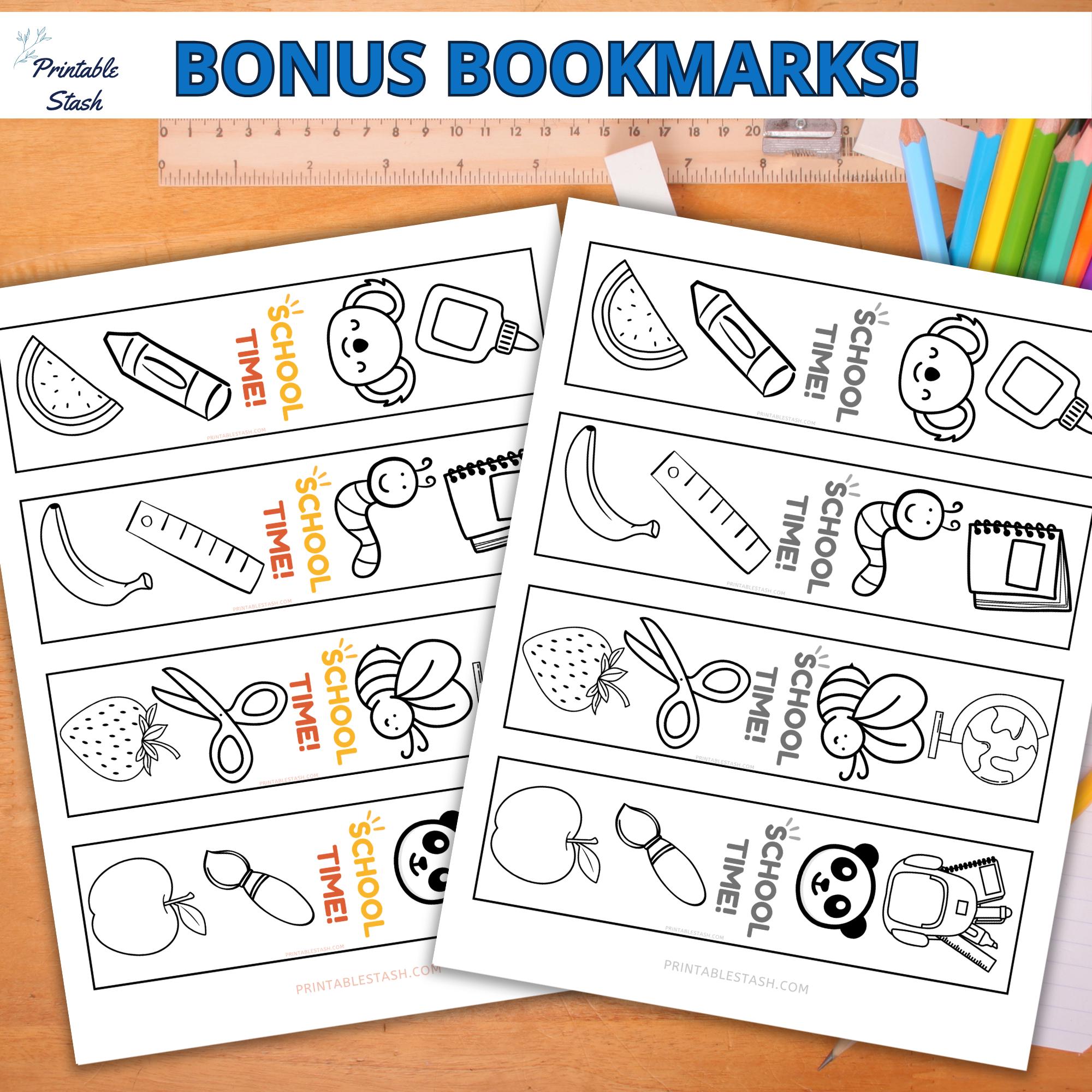 Welcome Back Bookmarks Welcome Back to School All About Me Instant Download, Bonus Coloring ...