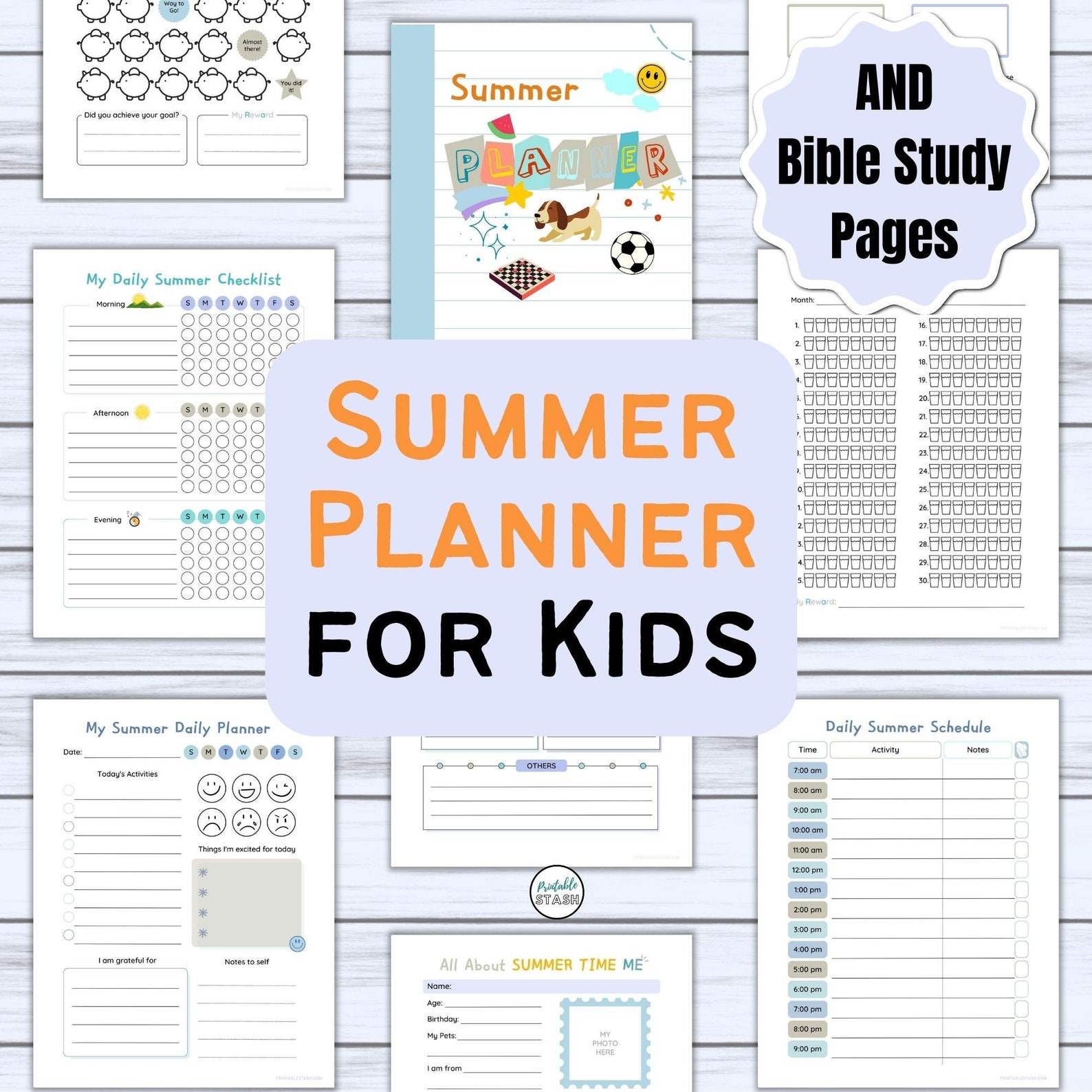 Summer Planner for Kids Bible Reading Plan Calendar Schedule Routine ...