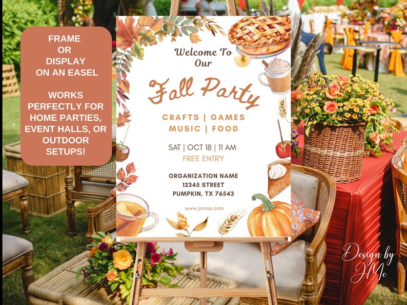 Editable Fall Festival Sign, Party Printable Flyer, Autumn Event Poster ...