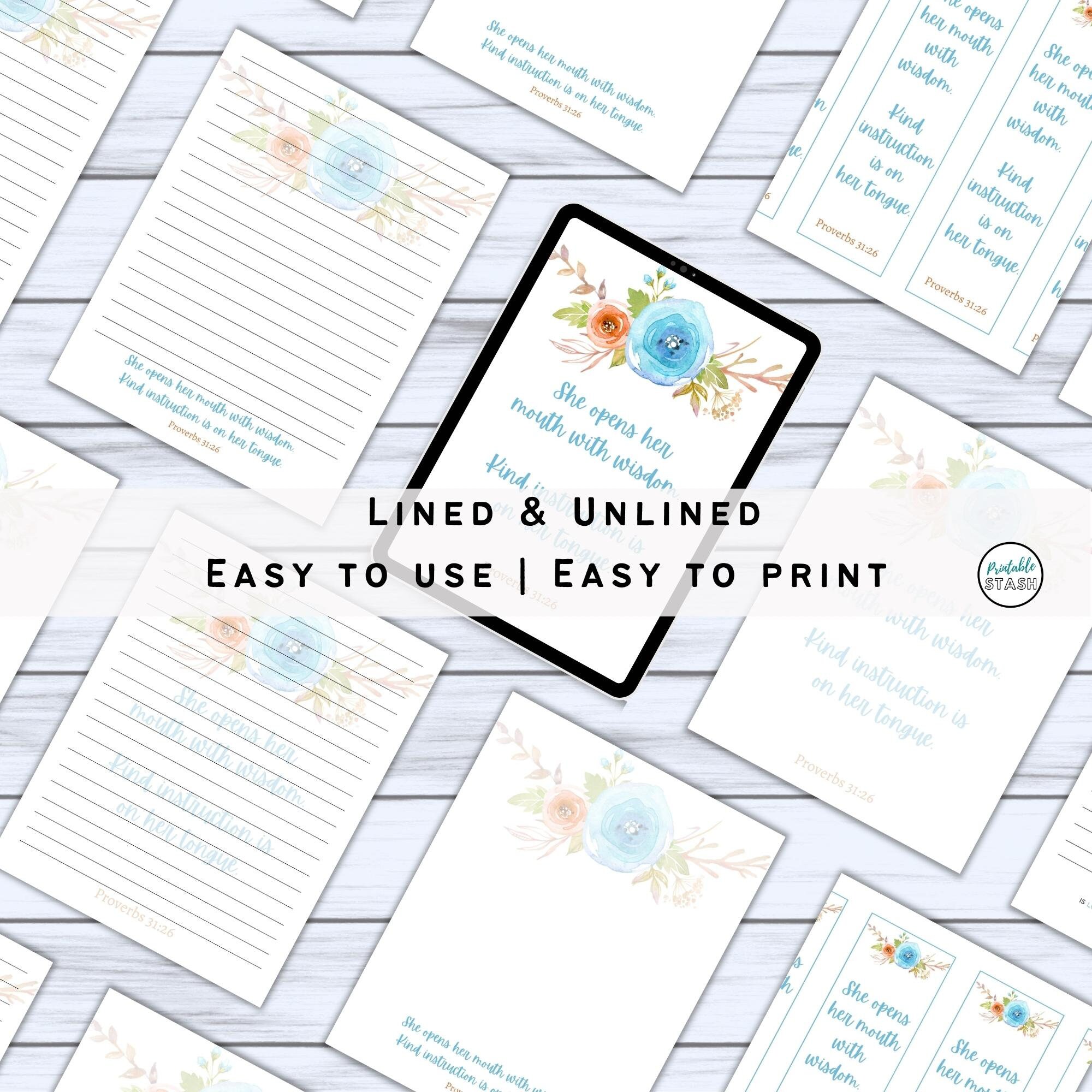Mothers Day Printable Printable Stationery Proverbs Scripture ...