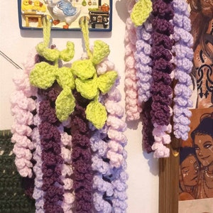 Glycines décoratives au crochet (Fleurs, fairycore, cottagecore)