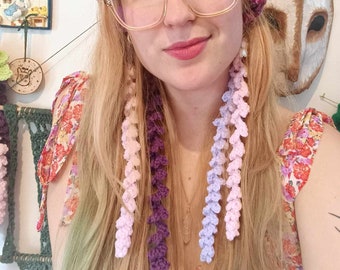 Hair Jewelry - Crochet Wisteria - Fairycore - Cottagecore