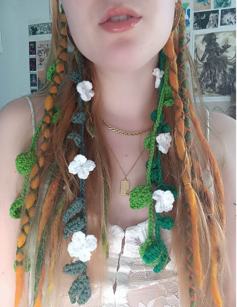 Bijoux amovibles pour cheveux et casque Plantes au crochet image 1