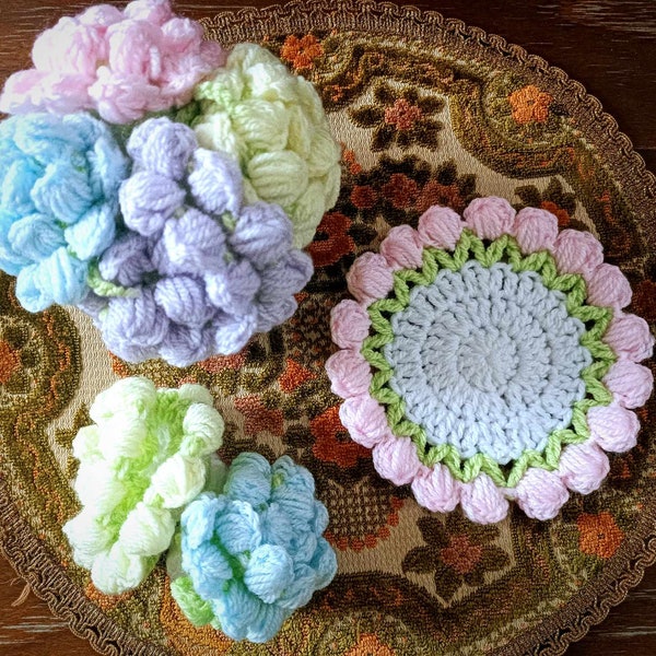 Sous-verre fleurs au crochet