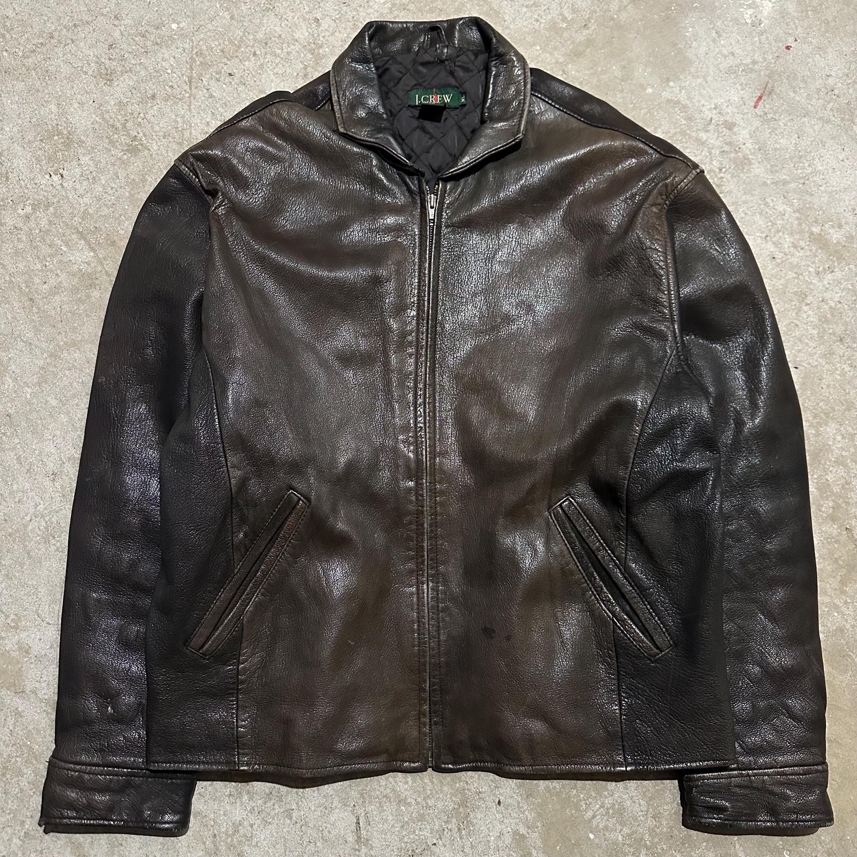 J.crew Leather Jacket - Etsy