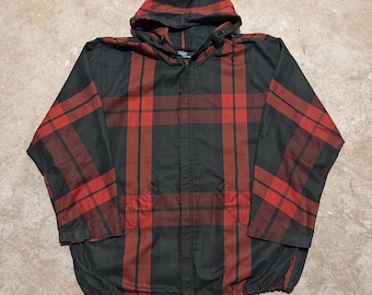 Vintage jaren 80 Polo Ralph Lauren tartan geruite anorak parka jas maat medium streetwear