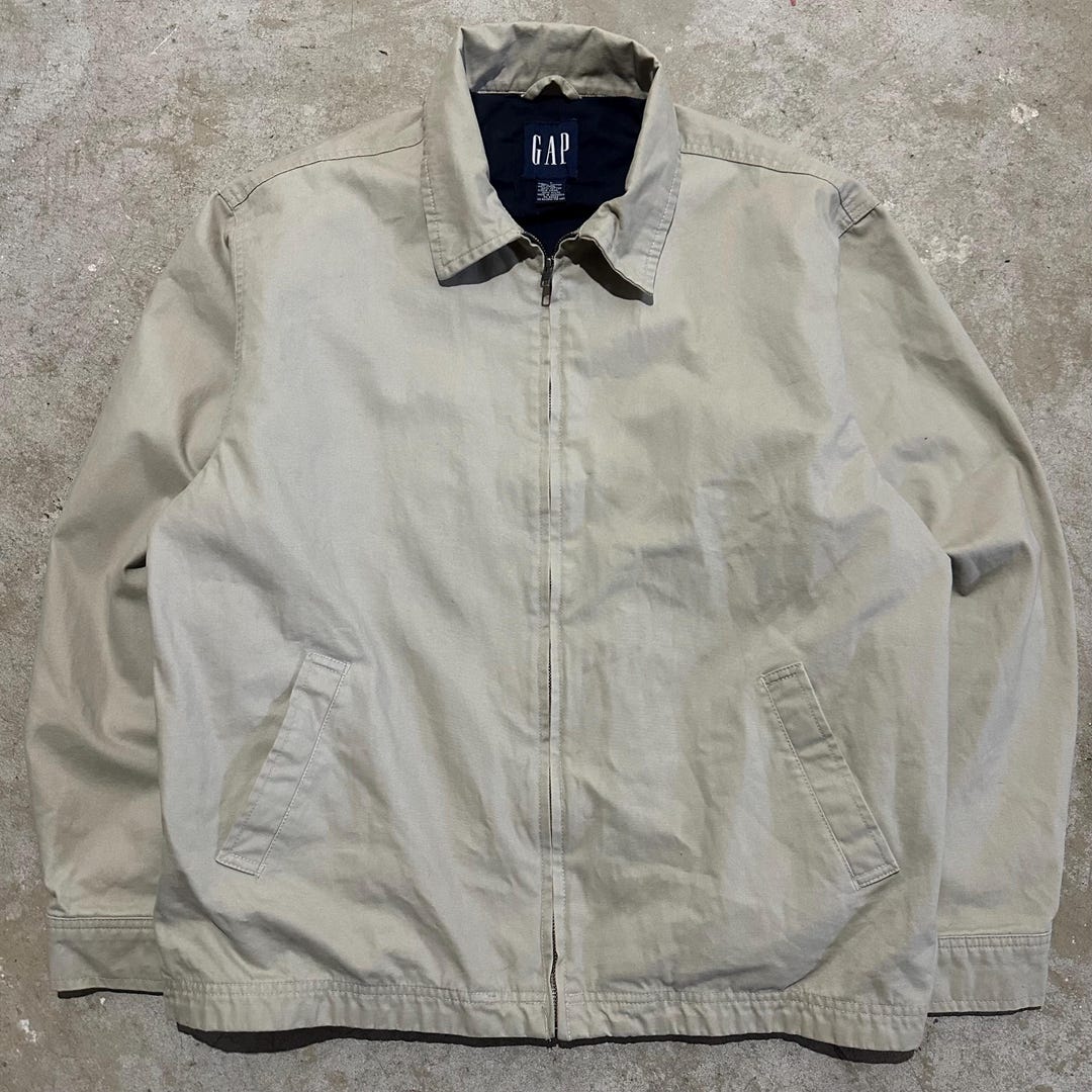 ジャケット・アウター 90s OLD GAP Khaki Harrington Jacket Vintage 90's Gap Essential Khaki Harrington Zip-up Jacket