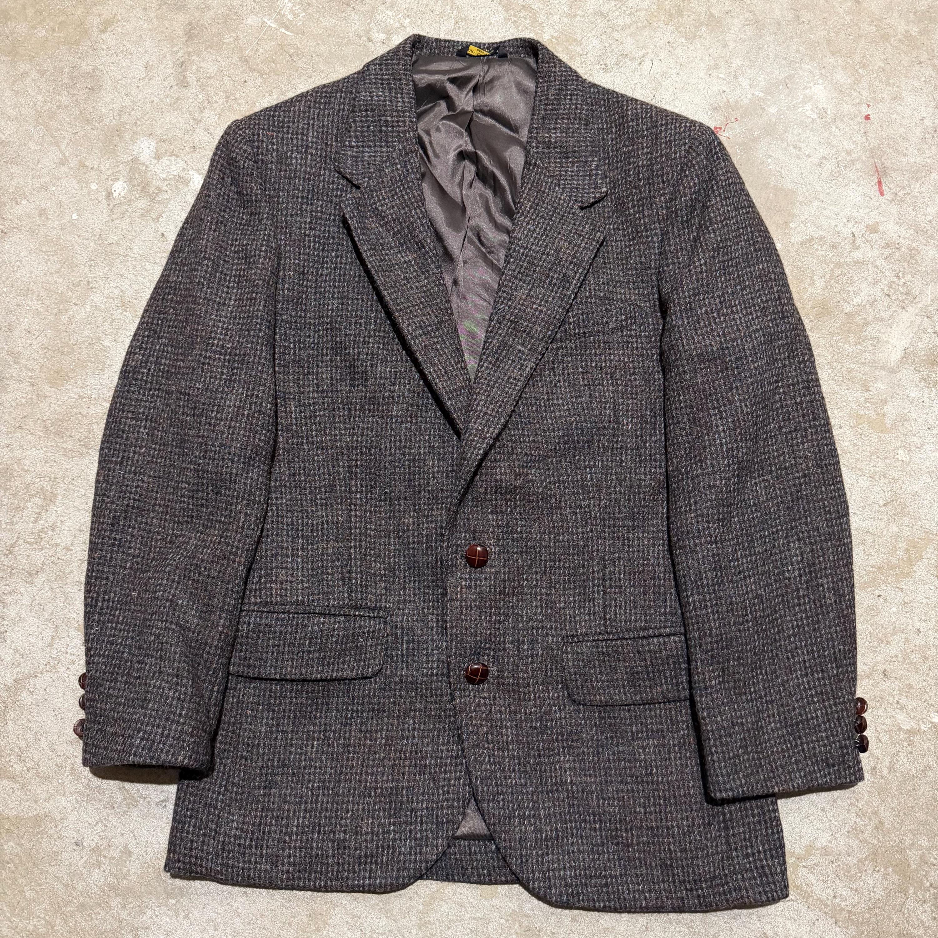 Veste D’équitation Vintage Eagle Clothes – Tweed Laine Beige/noir, Taille 40R, Pièce De Caractère