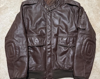 Vintage 90's Banana Republic Safari Brown Leather Harrington A2