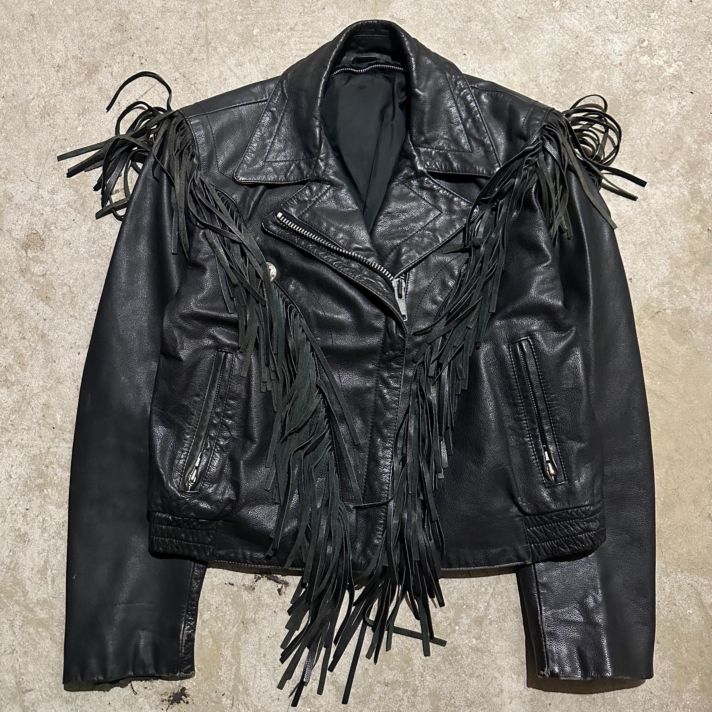 70s LEATHER　 レザージャケット 46 USA製 Black Leather 1970s Vintage Outerwear Coats & Jackets for