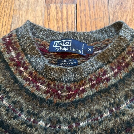 Vintage 90’s Polo Ralph Lauren Hand Knit Sweater … - image 3