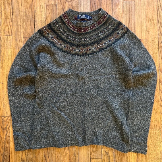 Vintage 90’s Polo Ralph Lauren Hand Knit Sweater … - image 1