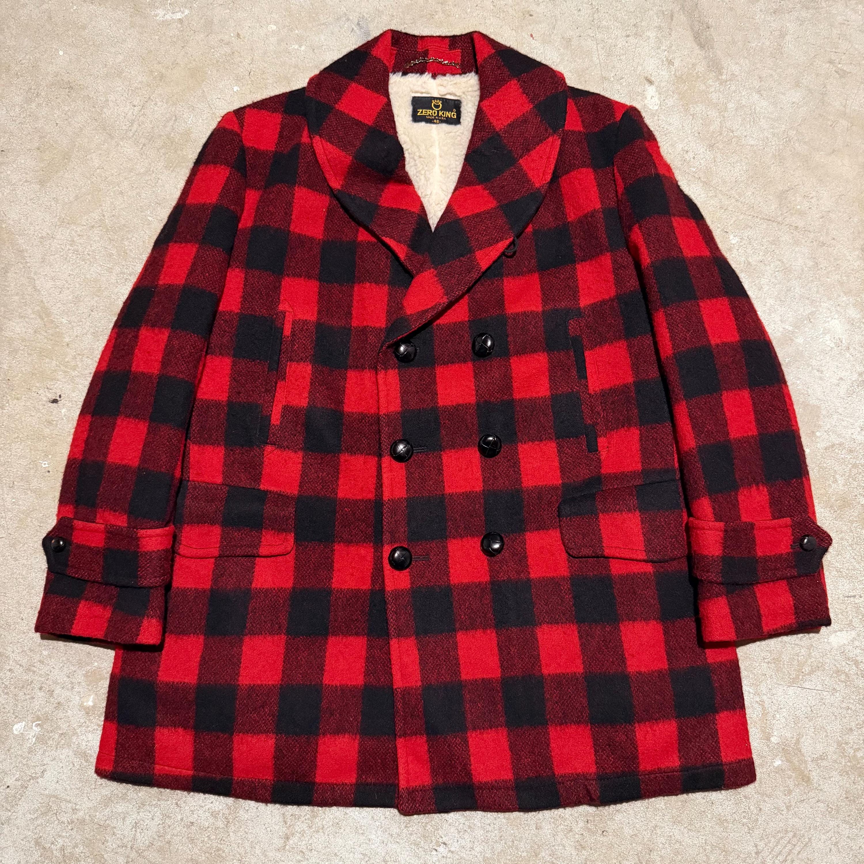 ジャケット・アウター 60s- winter king check wool jacket Vintage Winter King Wool Shirt Jacket Size Medium Red Plaid