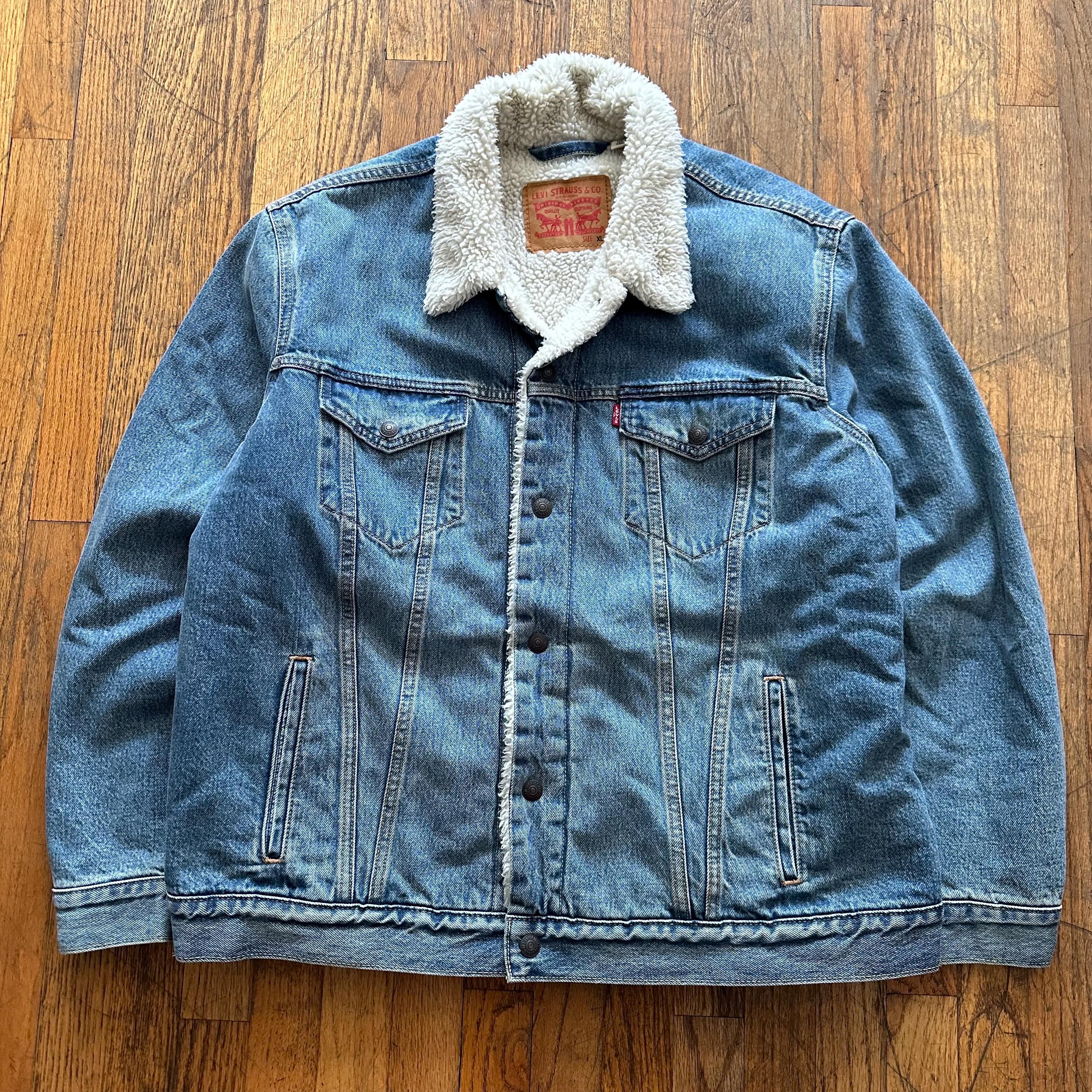 Denim Levis Jeansjacke Herren Hellblau Levi's Herren Blouson XXL