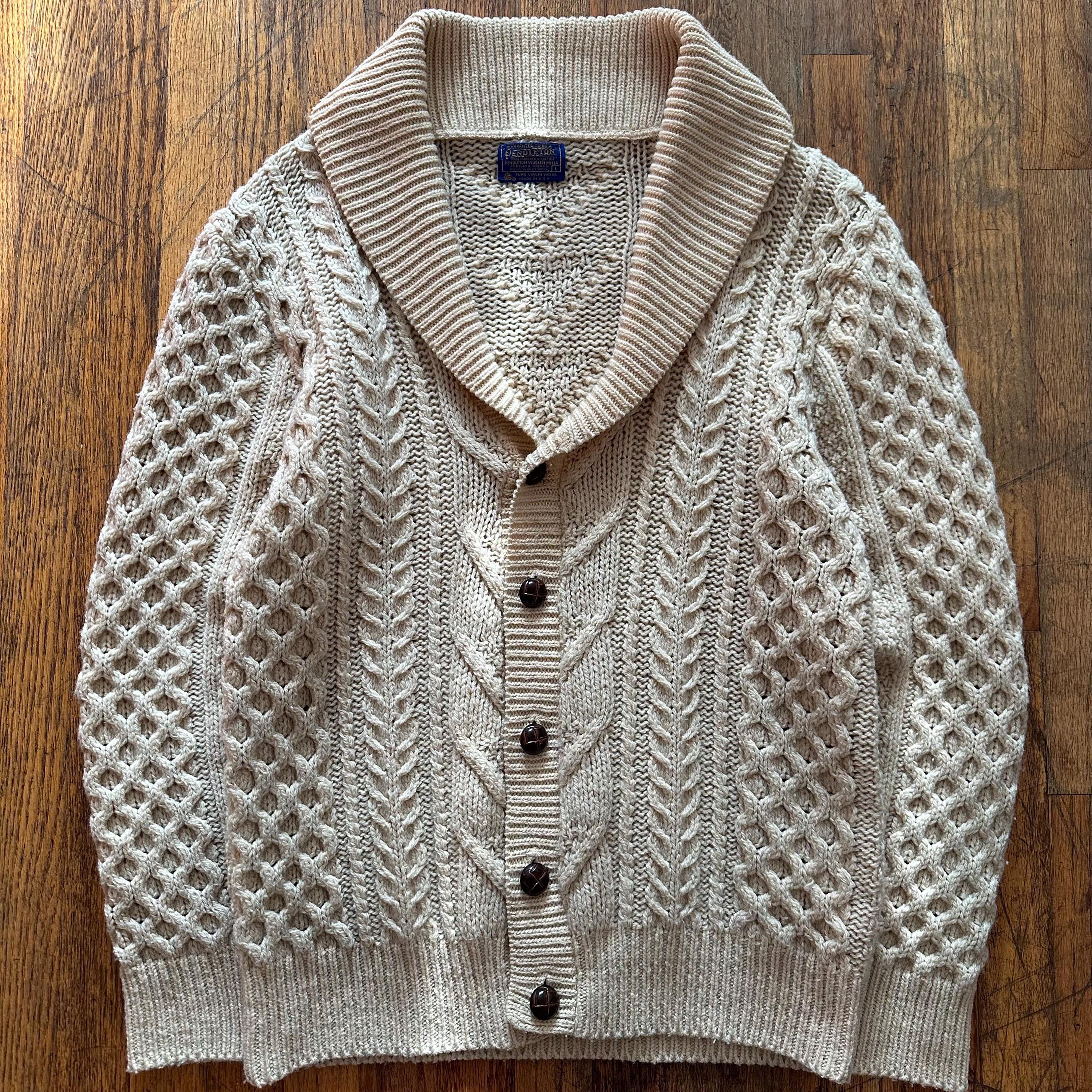 【大放出セール】 Ivory Fisherman Pendleton 70's Vintage Virgin Cableknit Wool トップス