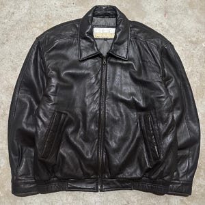 PERRY ELLIS キルティングレザージャケットL VINTAGEブラック PERRY ELLIS キルティングレザージャケットL VINTAGEブラック