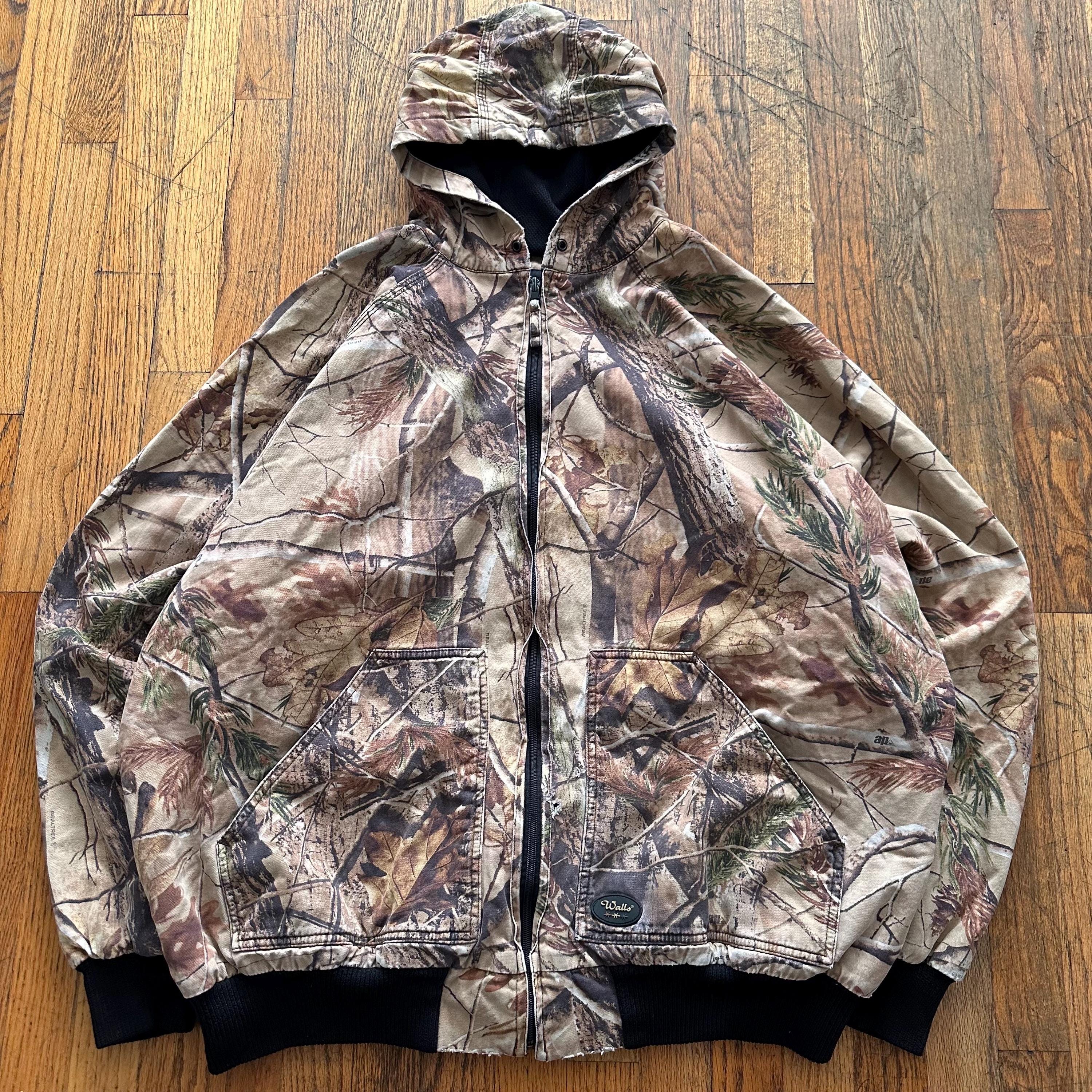 トップス 90's-00's walls real tree hooded jacket Vintage 90's Walls Woodland Realtree Camo Canvas Hooded Work