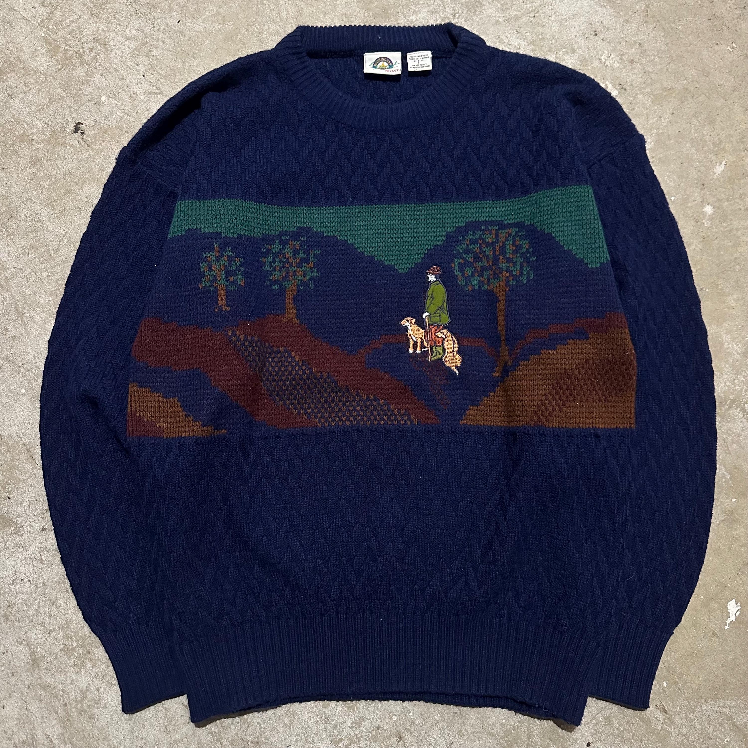 90s〜 croft&barrow velor knit Vintage Croft & Barrow Textured Velour Sweater Distressed XL