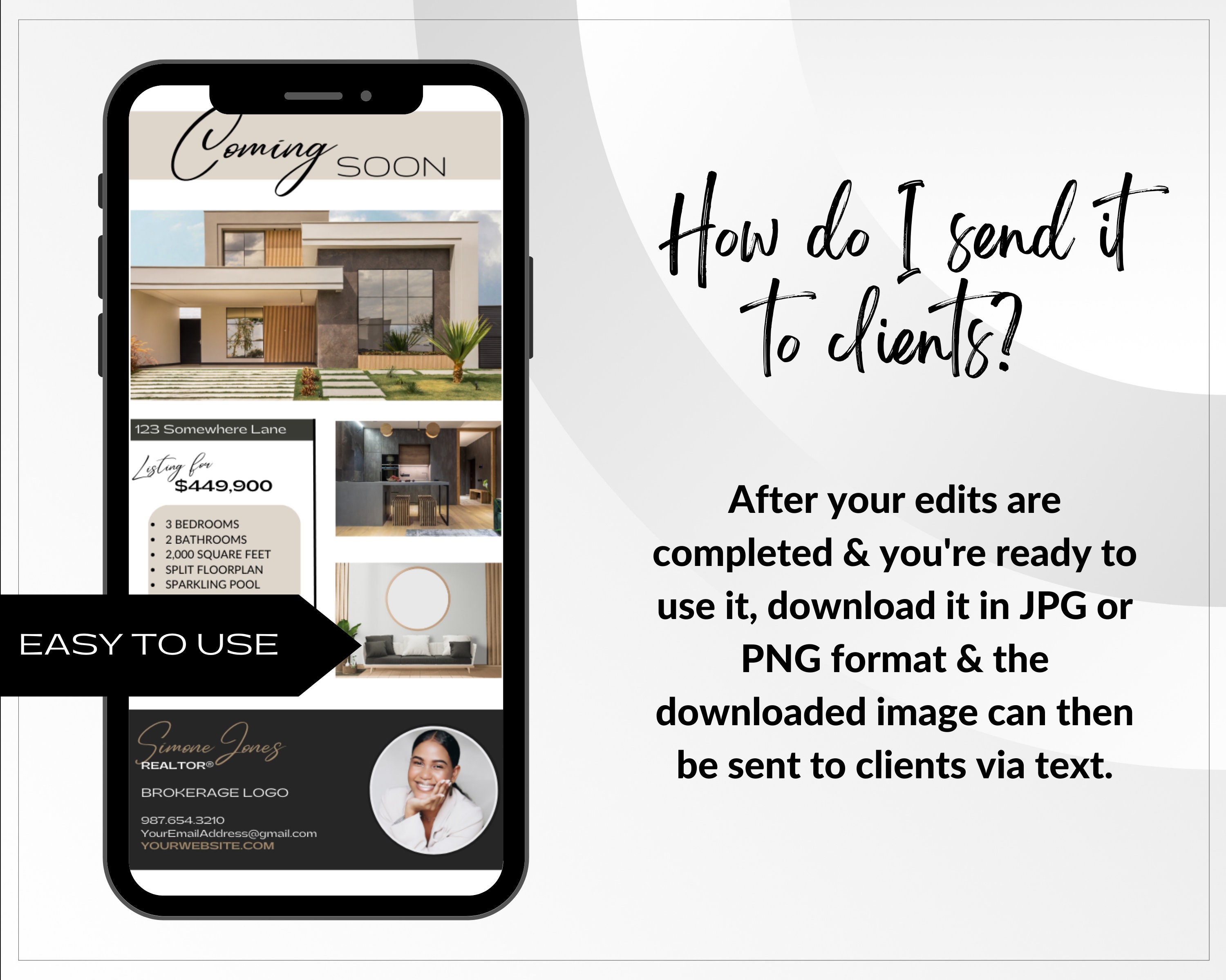 Real Estate Coming Soon Textable Card Real Estate Text Etsy