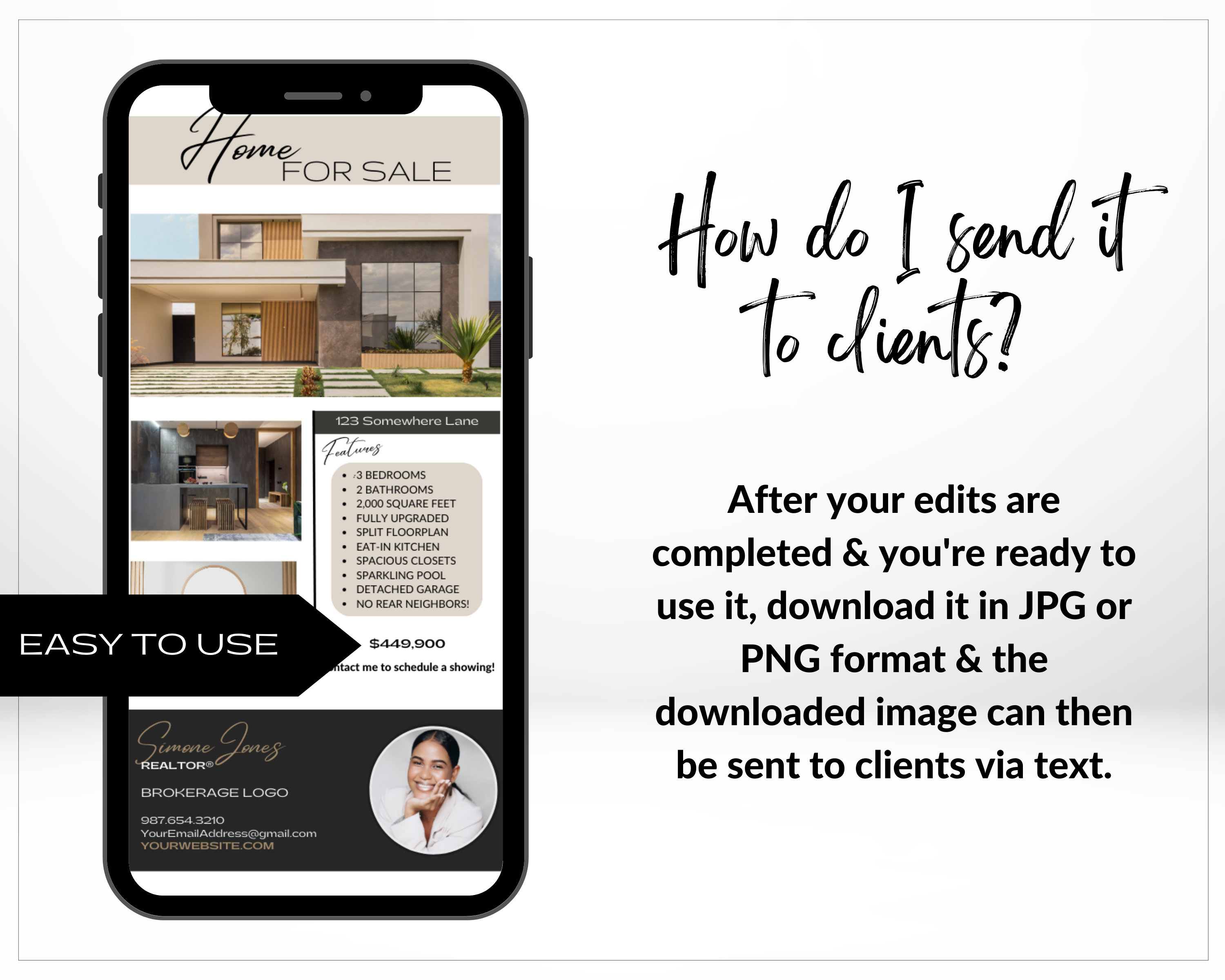 Real Estate for Sale Textable Card Real Estate Text Message Template ...