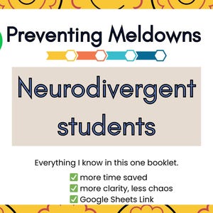 Helfende NeurovielfaltStudenten Meltdowns verhindern und bewältigen|Digitale Broschüre + Bonus Paket für Lehrkräfte