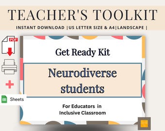 Kit Inicial para Organizar uma Sala de Aula Inclusiva para Professores que Trabalham com Alunos com Dificuldades de Aprendizagem | Alunos com TDAH, TDAH, TDA e Dislexia