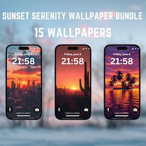 Sunset Serenity Wallpaper Bundle - Stunning Sunsets for Phone Backgrounds