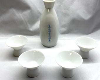 Tokyo Sukiyaki Sake Set Unisex One Size Wit Goede Vintage Keramische Tokkuri 4 Kopjes