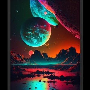Abstraktes Universum | Digitaler Kunstdruck, Wandkunst, KI-generiert, KI-Kunst, digitaler Download, Wohnkultur, druckbar