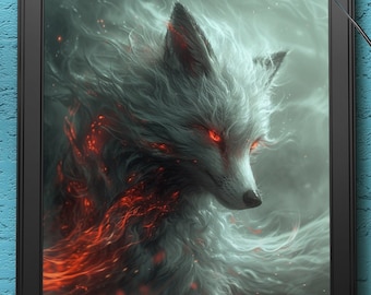 Mystical Fox | Digital Art Print, Wall Art, AI Generated, AI Art, Digital Download, Home Decor, Printable