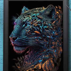 Fantasy Tiger | Digital Art Print, Wall Art, AI Generated, AI Art, Digital Download, Home Decor, Printable
