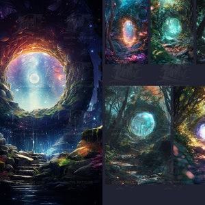 6 superpositions de fonds de Magic Portal V2 | Superpositions pour Photoshop | Décors de studio | Toiles de fond numériques | Textures beaux-arts
