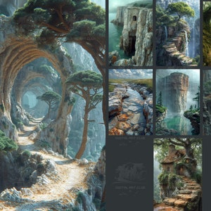 8 Mystical Landscape V2 Backdrops Overlays | Overlays for Photoshop | Studio Backdrops | Digital Backdrops | Fine Art Textures