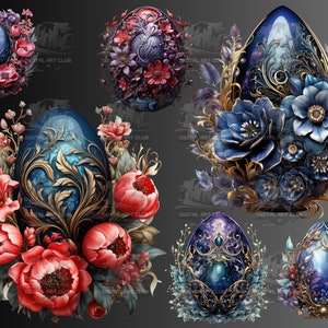 29 Fantasy Egg Clipart / Acquerello, Gotico, Mistico, Floreale / ClipArt PNG, Sfondo trasparente, Download istantaneo, Uso commerciale
