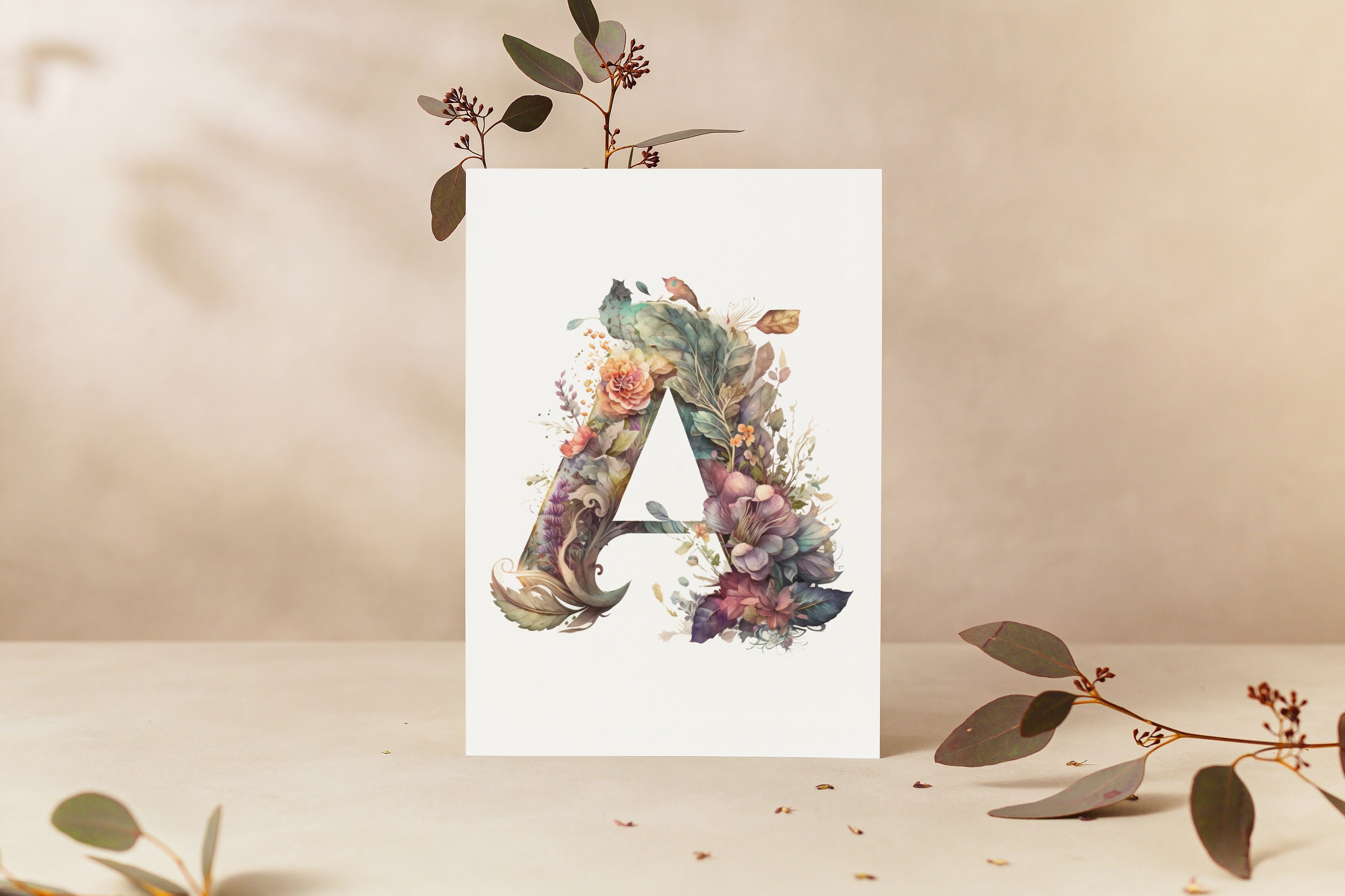 26 Watercolor Floral Alphabet Letters Clipart | Magical, Fairy, Fantasy ...